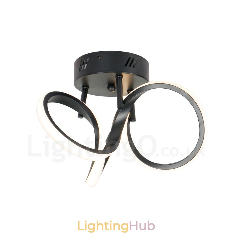 Triac Switch Dimmable Black Modern Contemporary Nordic Style Flush Mount Round Ceiling Light