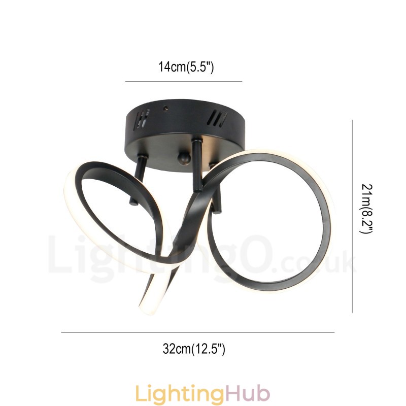 Triac Switch Dimmable Black Modern Contemporary Nordic Style Flush Mount Round Ceiling Light