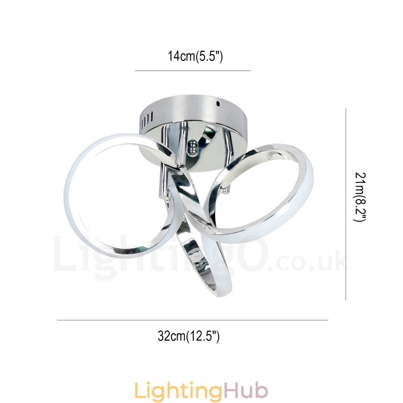 Triac Switch Dimmable Chrome Modern Contemporary Nordic Style Flush Mount Round Ceiling Light