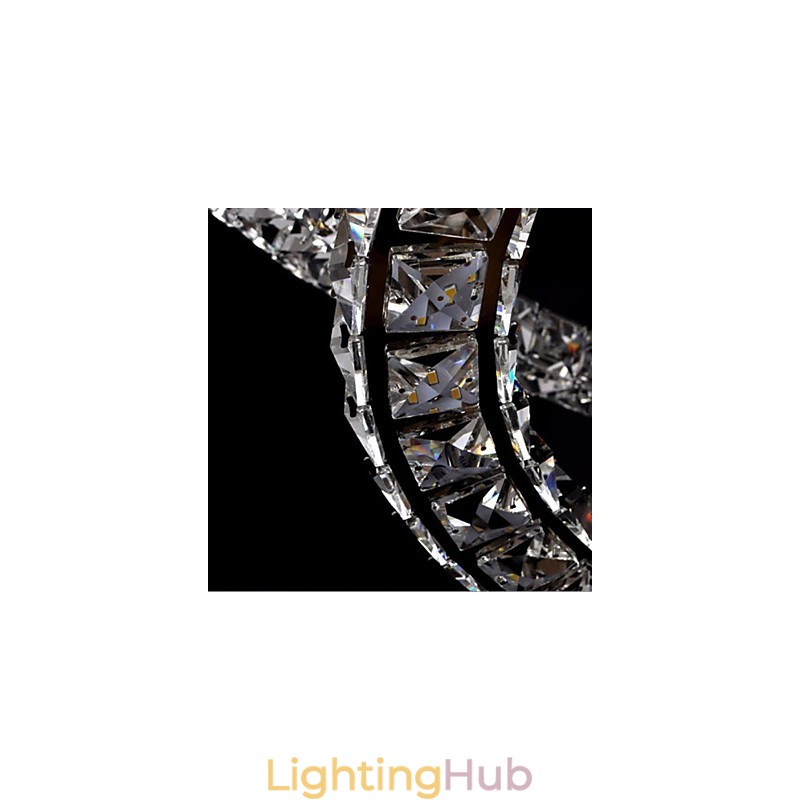 Crystal Pendant Lighting Modern Single D40CM Three Sides K9 Crystal Indoor Ceiling Lights Lamp Fixtures