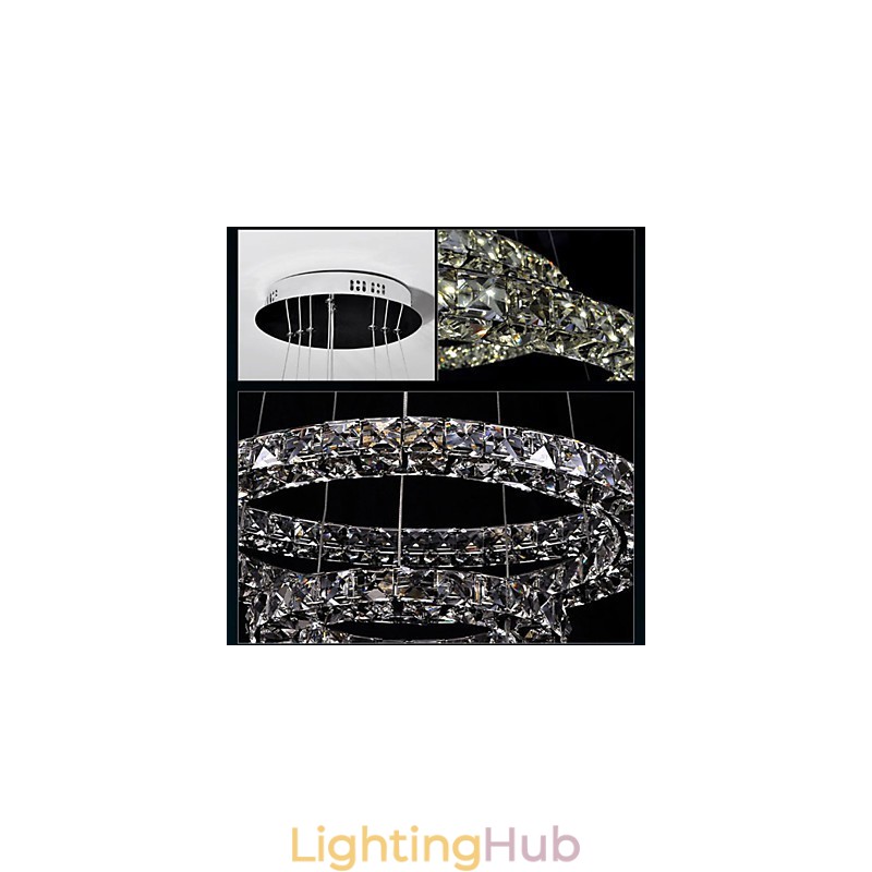 Crystal Pendant Lighting Modern Single D40CM Three Sides K9 Crystal Indoor Ceiling Lights Lamp Fixtures