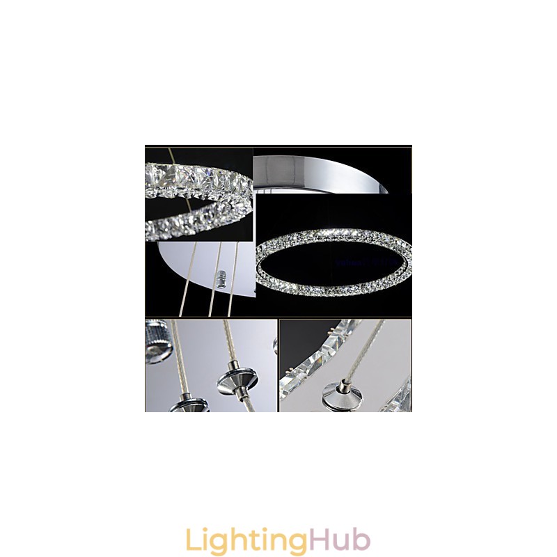 Crystal Pendant Lighting Modern Single D40CM Three Sides K9 Crystal Indoor Ceiling Lights Lamp Fixtures