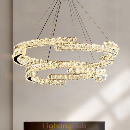 Round Crystal Pendant Light Luxury K9 Crystal Indoor Ceiling Luminaire Round Crystal Pendant Light Luxury K9 Crystal Indoor Ceiling Luminaire
