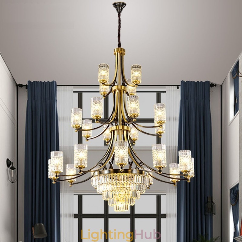 Big Luxury Copper Crystal Chandelier for 12+8+4 Light Holder