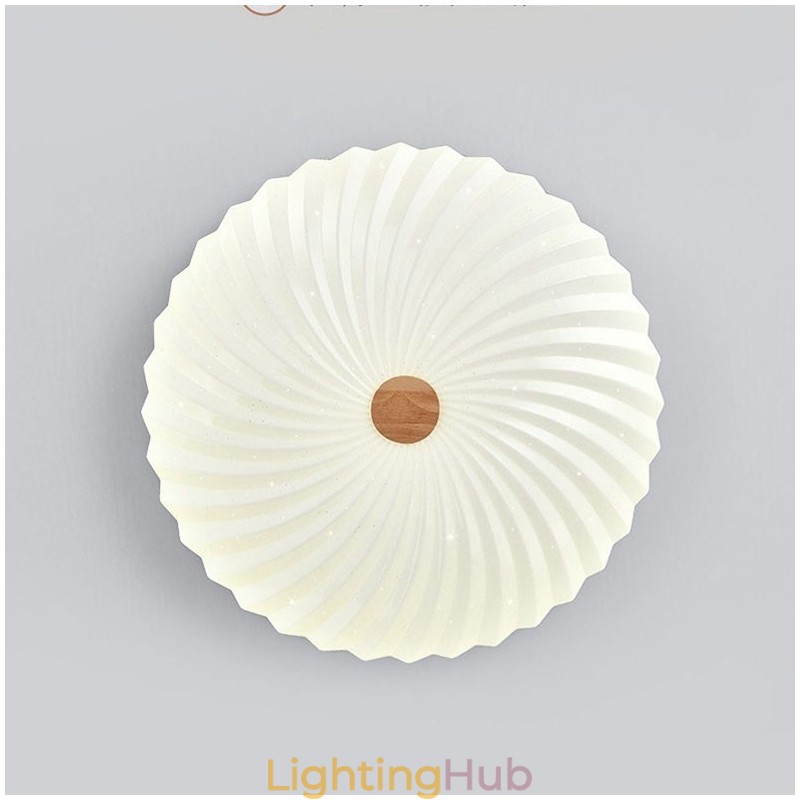 Nordic Round Simple Modern Solid Wood Flush Mounted Ceiling Light