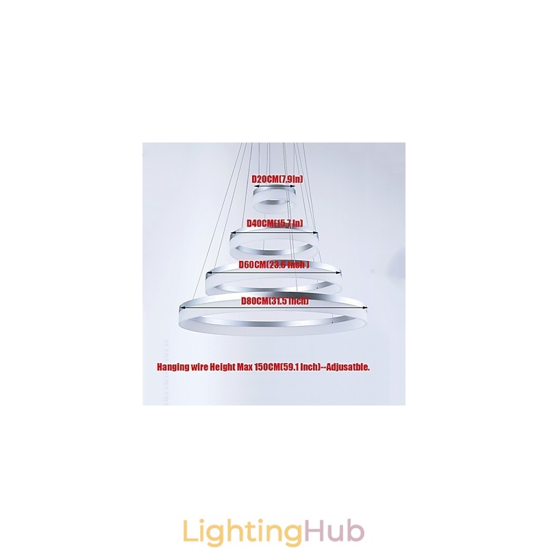 Acrylic Chandelier Ring Pendant Light Lighting Fixtures with