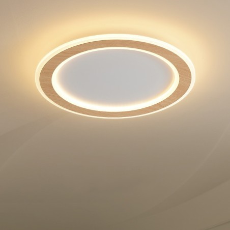 Round Wood Modern Flush Mount Ceiling Light Indoor Lighting Fixture Round Wood Modern Flush Mount Ceiling Light Indoor Lighting Fixture