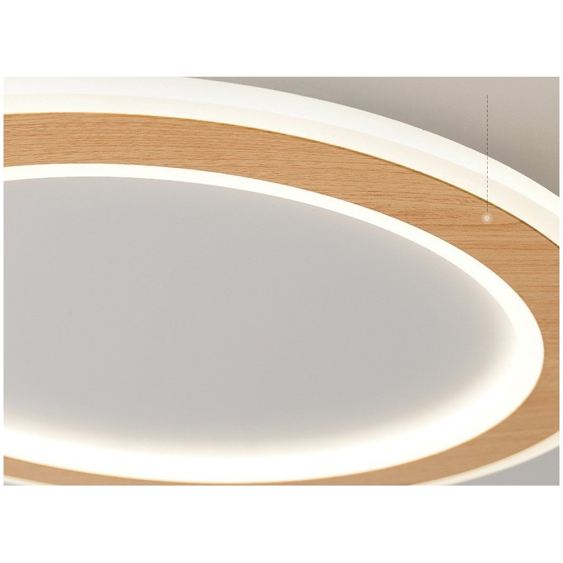 Round Wood Modern Flush Mount Ceiling Light Indoor Lighting Fixture