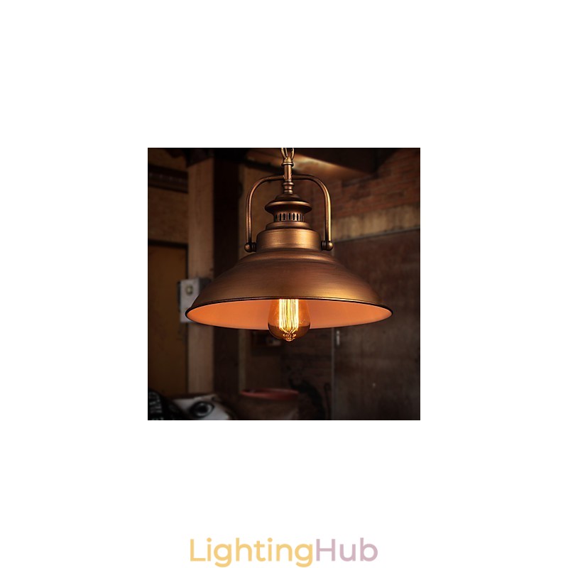 Retro Pendant Light with Metal Umbrella Shade in Old Factory Style