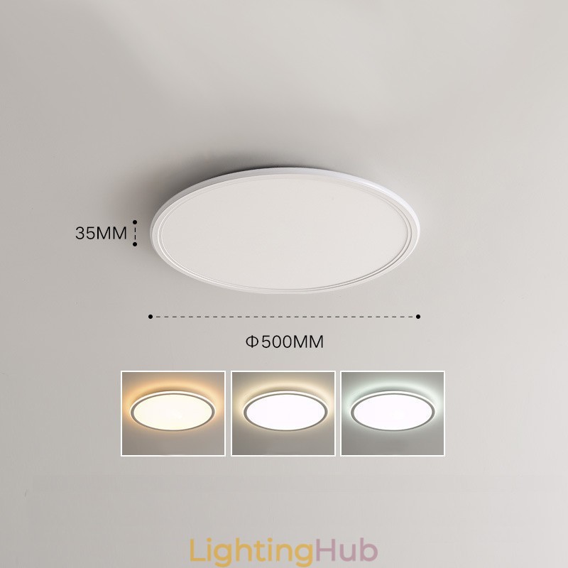 Nordic 3.5cm Thickness Round Full Spectrum Eye Protection Indoor Dimmable Ceiling Light