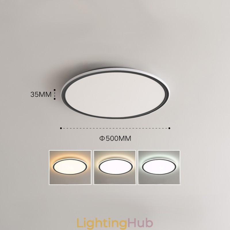 Nordic 3.5cm Thickness Round Full Spectrum Eye Protection Indoor Dimmable Ceiling Light