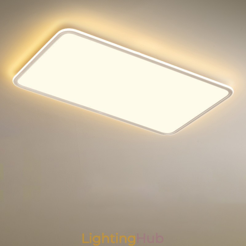 Modern Large Size Dimmable Rectangle Flush Mount Ceiling Light Indoor Lighting Fixture