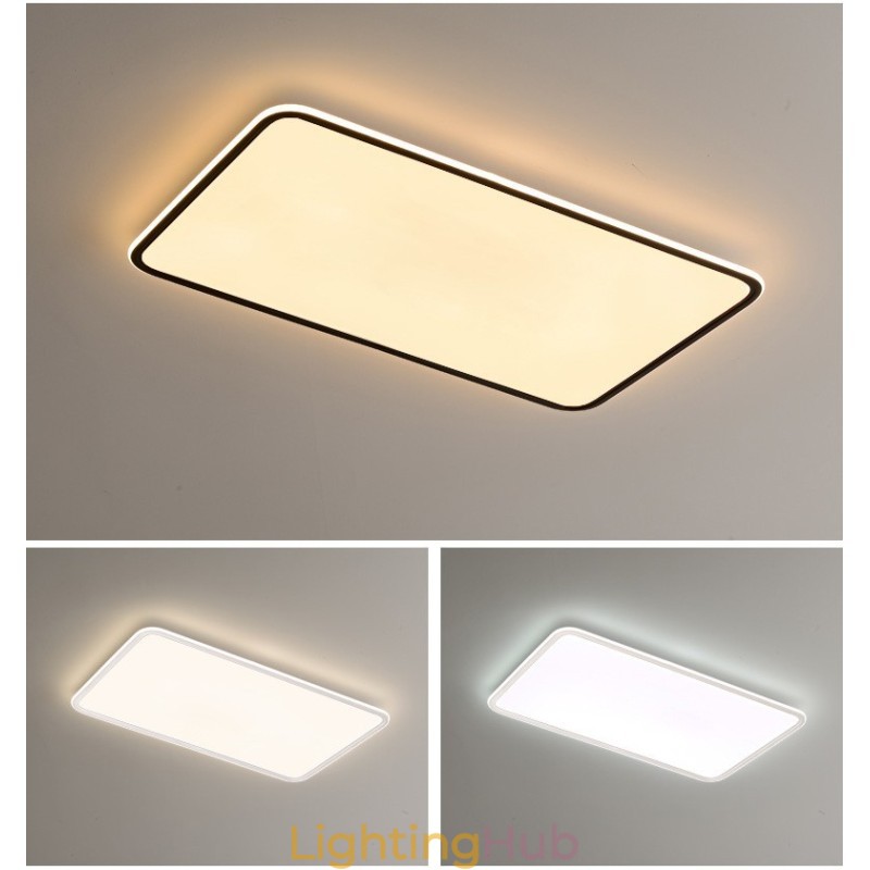 Modern Large Size Dimmable Rectangle Flush Mount Ceiling Light Indoor Lighting Fixture