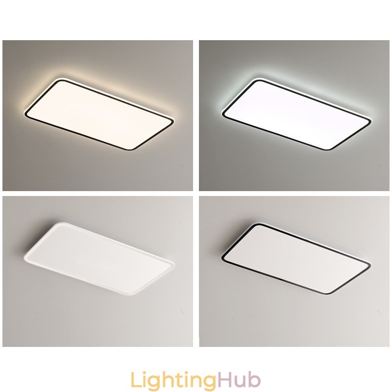 Modern Large Size Dimmable Rectangle Flush Mount Ceiling Light Indoor Lighting Fixture