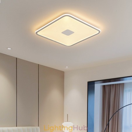 Modern Dimmable Square Flush Mount Ceiling Light Full Spectrum Eye Protection Modern Dimmable Square Flush Mount Ceiling Light Full Spectrum Eye Protection