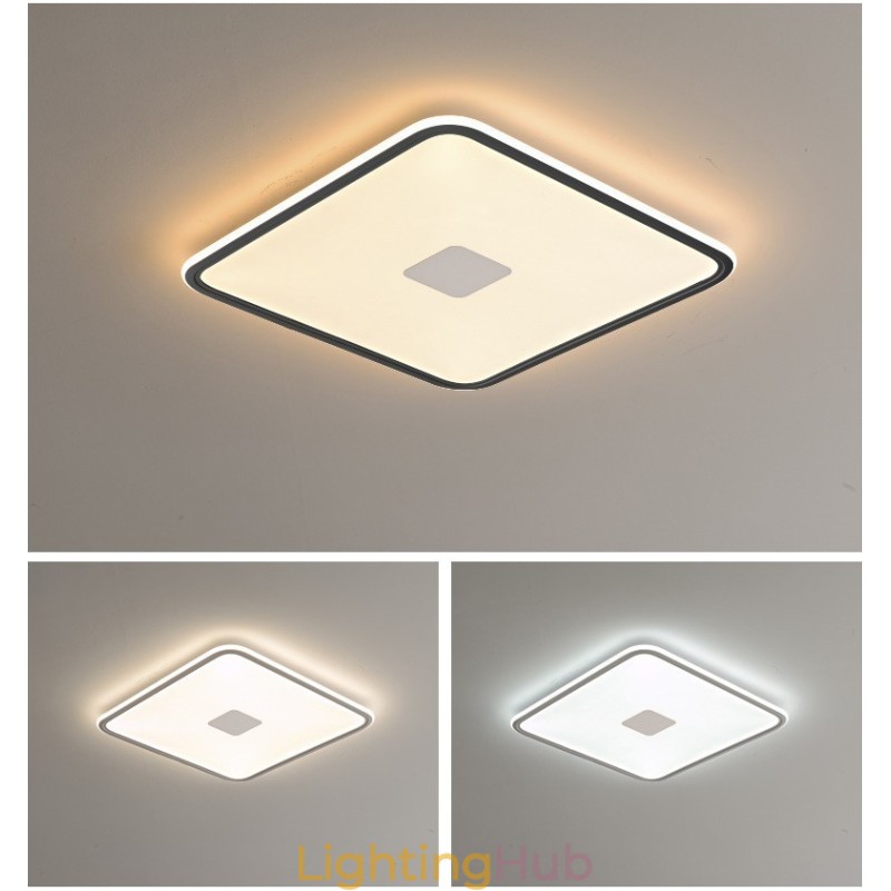 Modern Dimmable Square Flush Mount Ceiling Light Full Spectrum Eye Protection