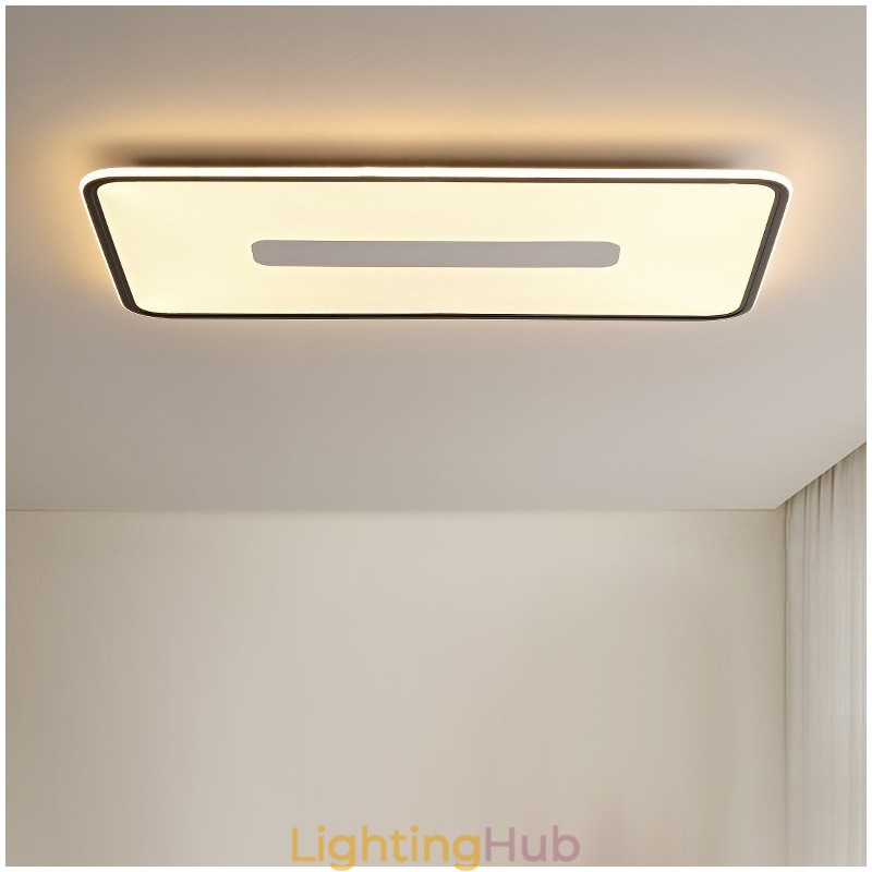 Modern Large Size Dimmable Rectangle Flush Mount Ceiling Light Full Spectrum Eye Protection