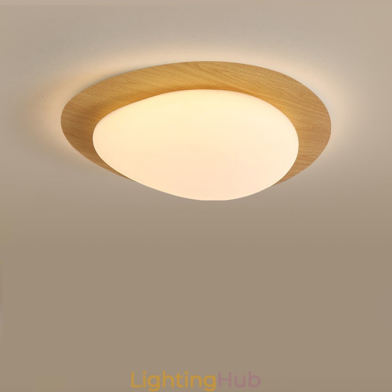 Dimmable Full Spectrum Eye Protection Nordic Log Grain Pebble Ceiling Light