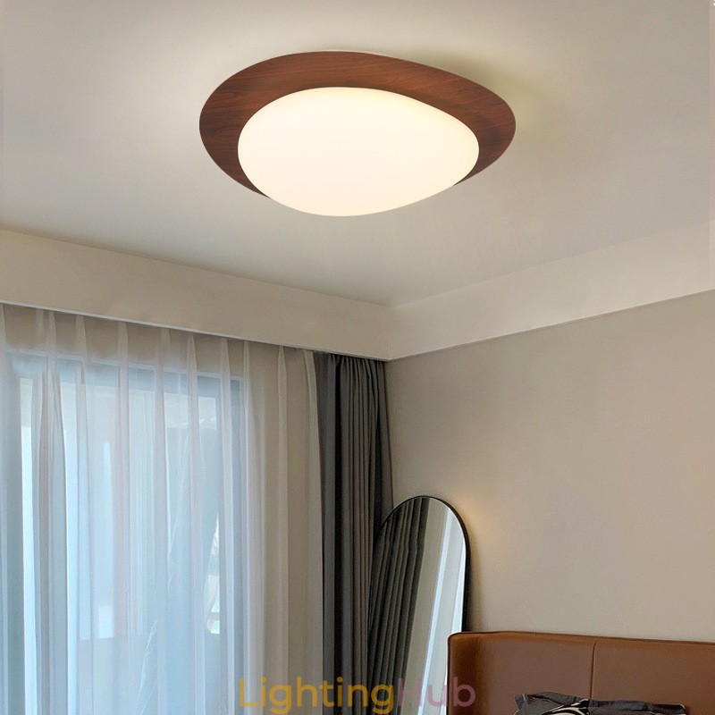 Dimmable Full Spectrum Eye Protection Nordic Log Grain Pebble Ceiling Light