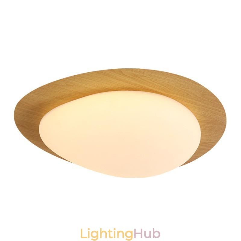 Dimmable Full Spectrum Eye Protection Nordic Log Grain Pebble Ceiling Light