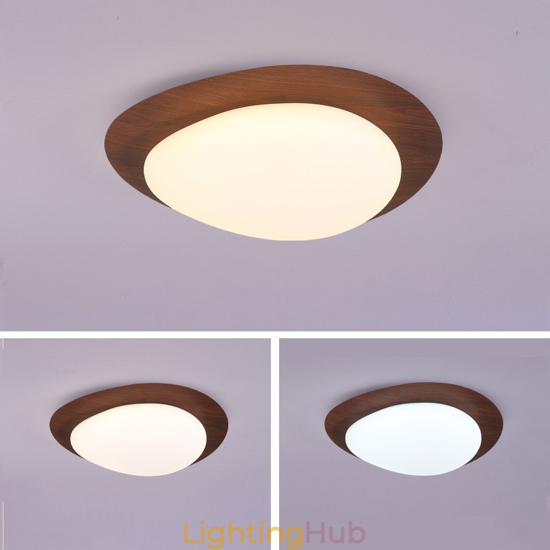 Dimmable Full Spectrum Eye Protection Nordic Log Grain Pebble Ceiling Light