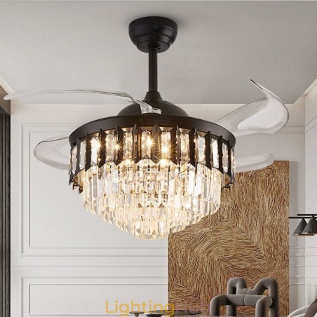 Retractable Ceiling Fan Light Crystal Ceiling Fan Retractable Ceiling Fan Light Crystal Ceiling Fan