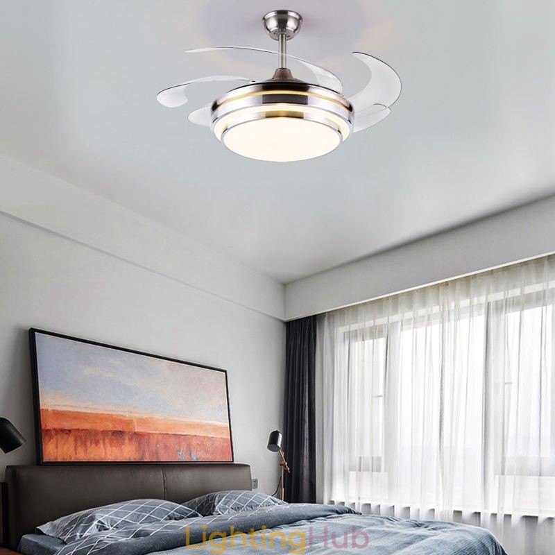 Modern Ceiling Fan Lamp ABS Fan Blade Acrylic Lighting