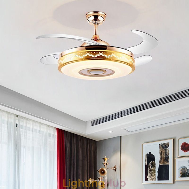 Modern Eletriplating Ceiling Fan Inverter Fan Light