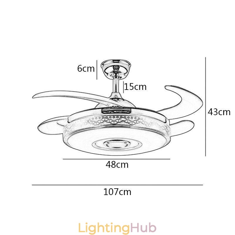 Modern Eletriplating Ceiling Fan Inverter Fan Light
