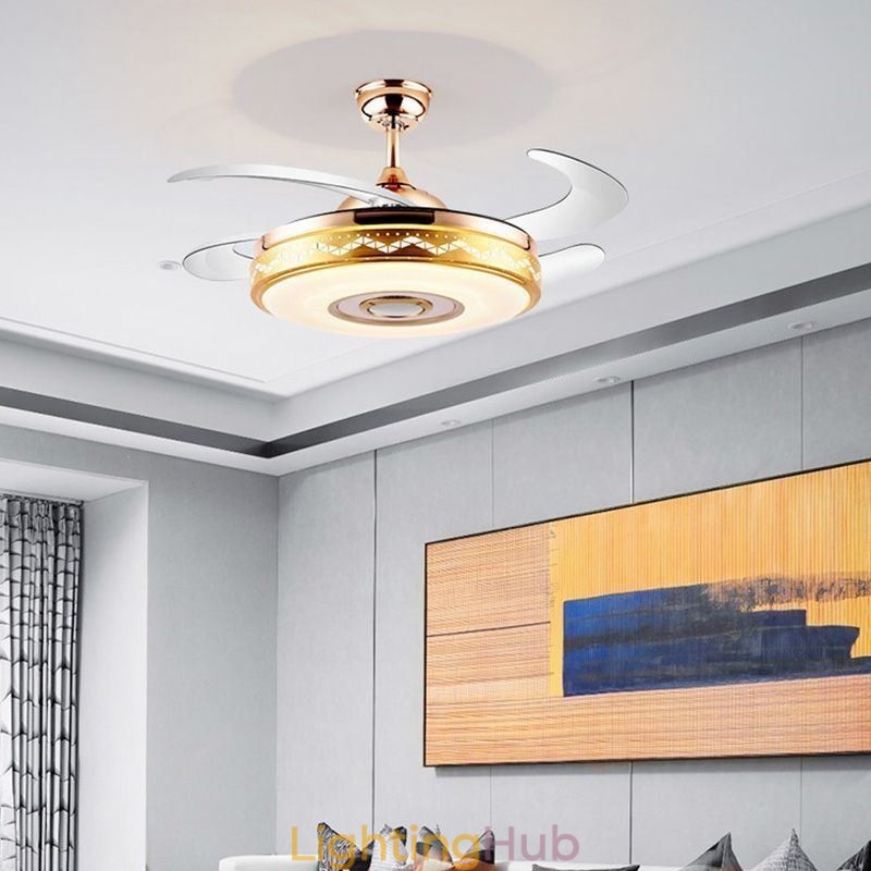 Modern Eletriplating Ceiling Fan Inverter Fan Light