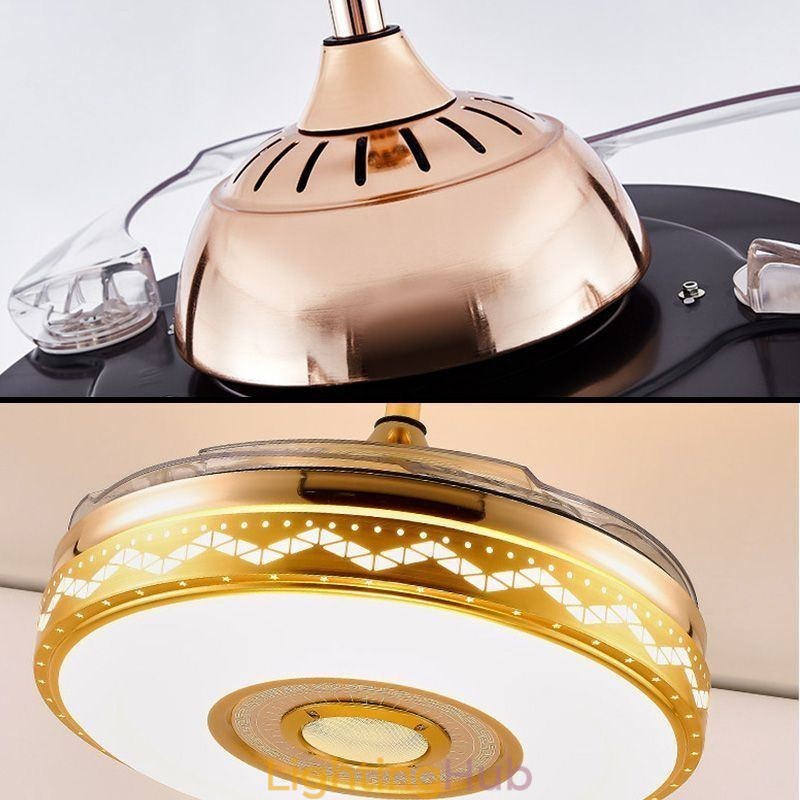Modern Eletriplating Ceiling Fan Inverter Fan Light