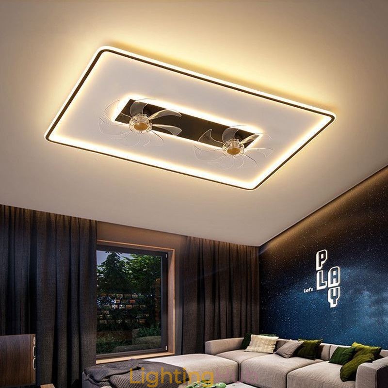 Ceiling Fan with Lights Decor Ventilator Acrylic Lamp
