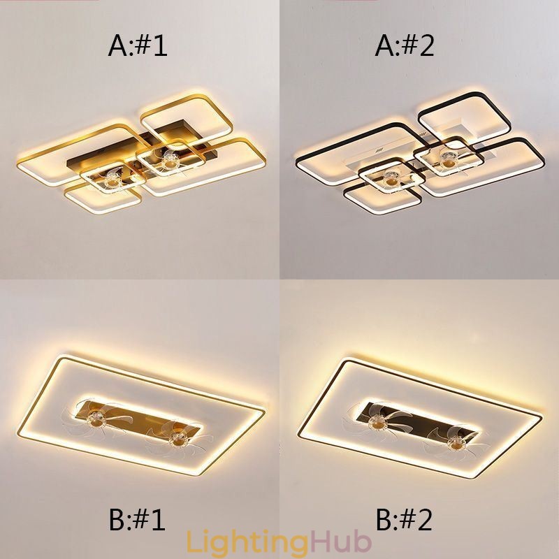 Ceiling Fan with Lights Decor Ventilator Acrylic Lamp