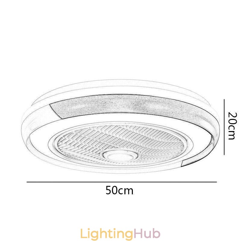 Modern Ceiling Fan Lights Acrylic Round Ceiling Lamp With Remote Control