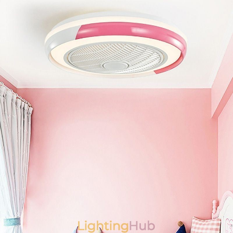 Modern Ceiling Fan Lights Acrylic Round Ceiling Lamp With Remote Control