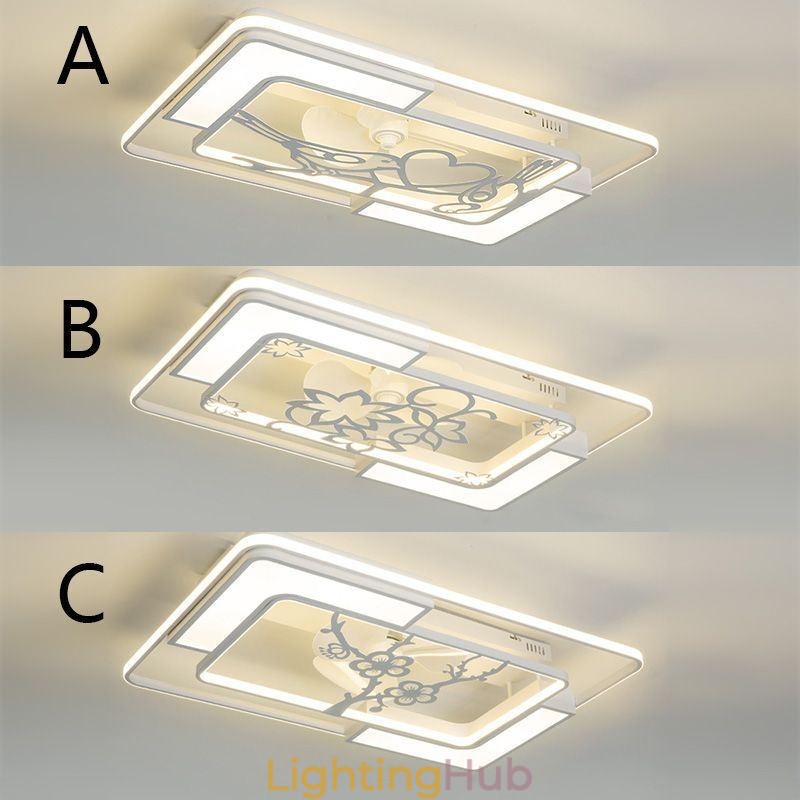 Modern Rectangular Ceiling Fan Light Fixtures