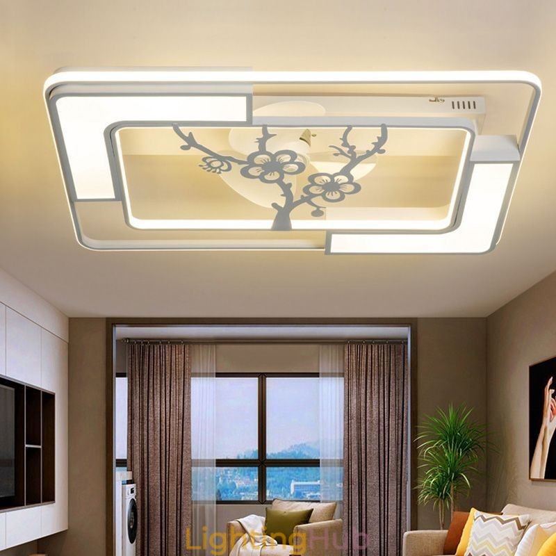 Modern Rectangular Ceiling Fan Light Fixtures
