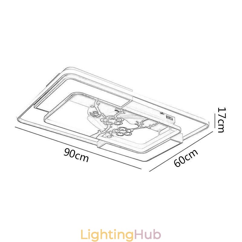 Modern Rectangular Ceiling Fan Light Fixtures