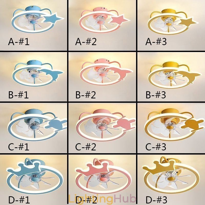 Cartoon Ceiling Fan Light Creative Ceiling Lamp Kid's
