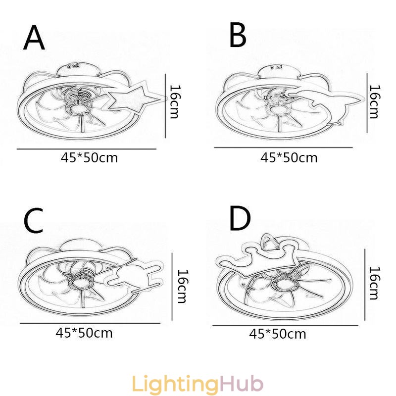 Cartoon Ceiling Fan Light Creative Ceiling Lamp Kid's