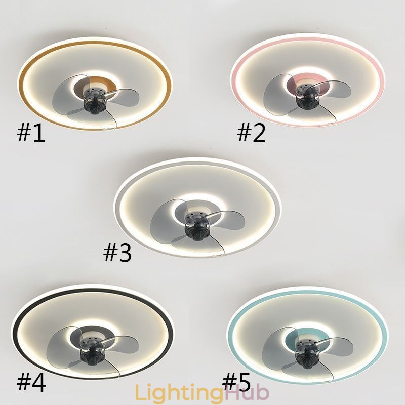 Macaron Ceiling Fan Light Remote Control Decor Ventilateur