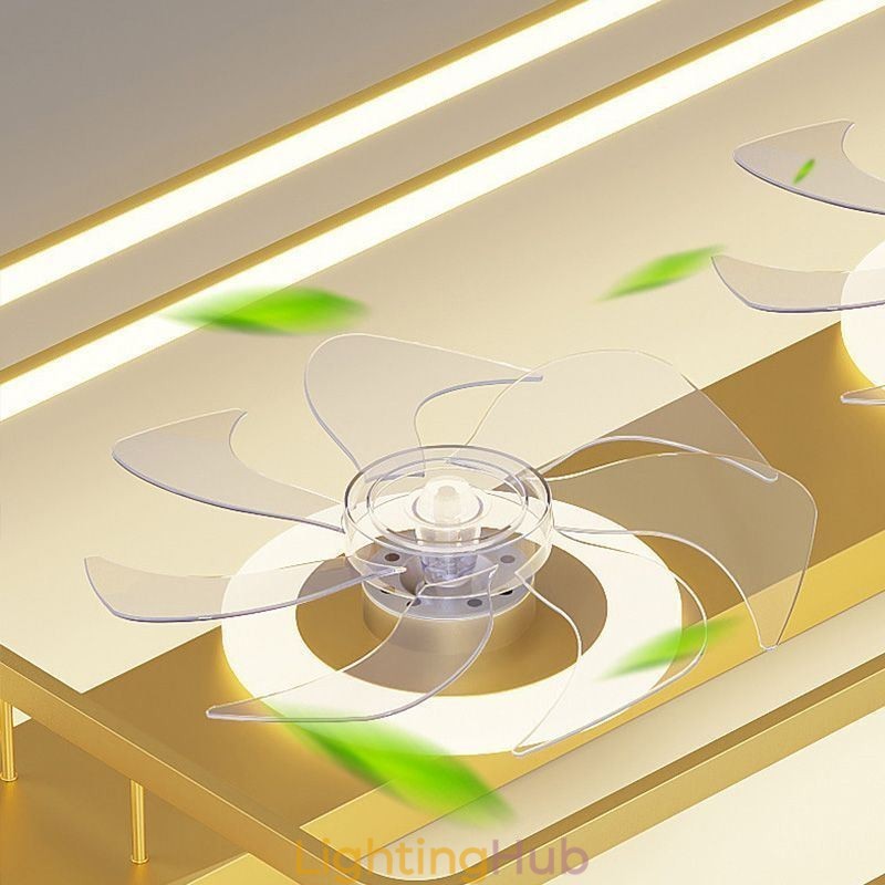 Modern Flush Mount Ceiling Fan With Lights Remote Control