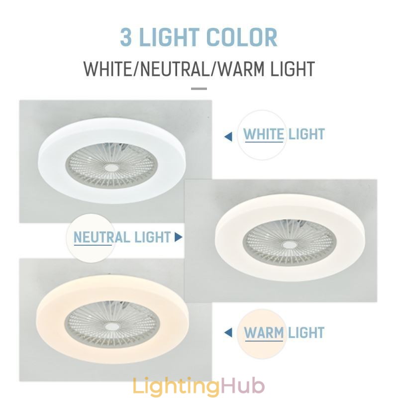 Fan Ceiling Light Trichromatic Dimming 3 Speed Remote Control