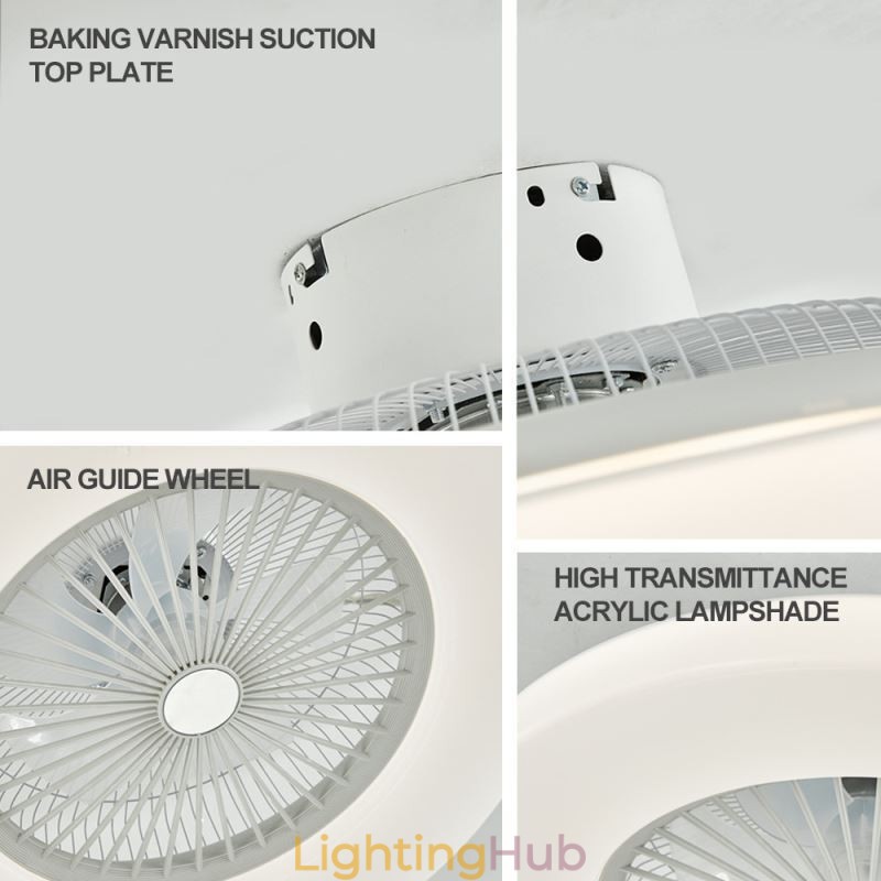 Fan Ceiling Light Trichromatic Dimming 3 Speed Remote Control