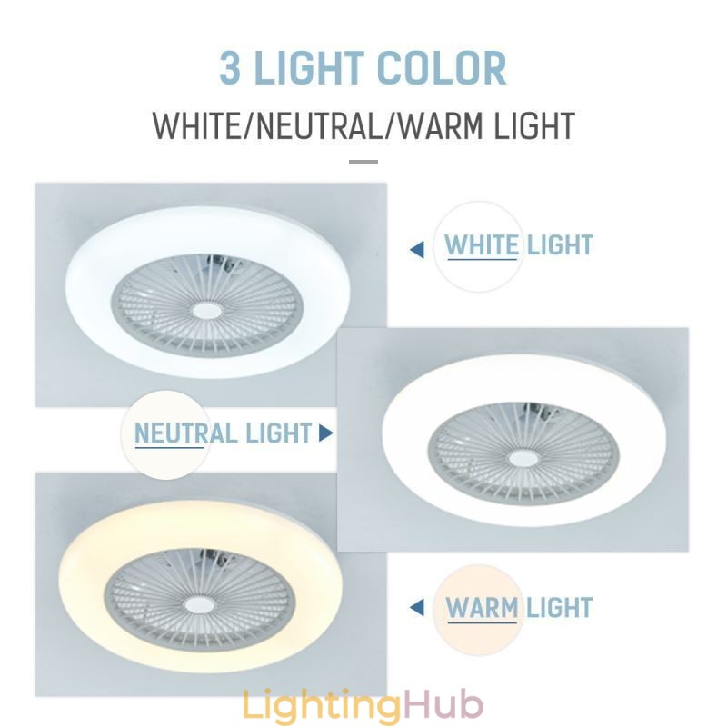 Fan Ceiling Light Trichromatic Dimming with Remote Control 3 Speed