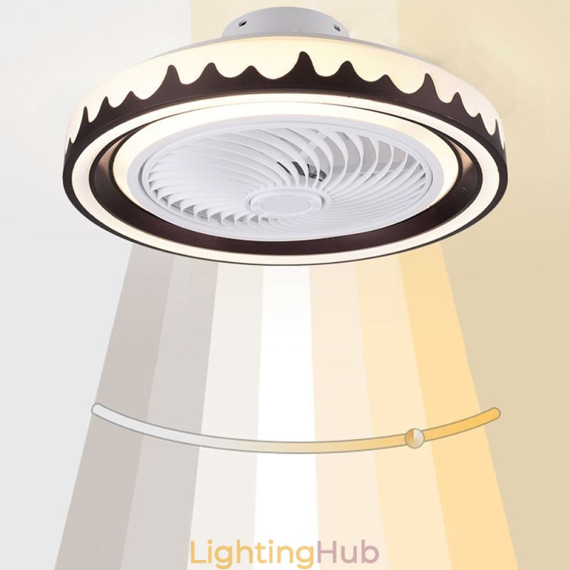 Round Fan Ceiling Light Fixture 3 Speed with Remote Control