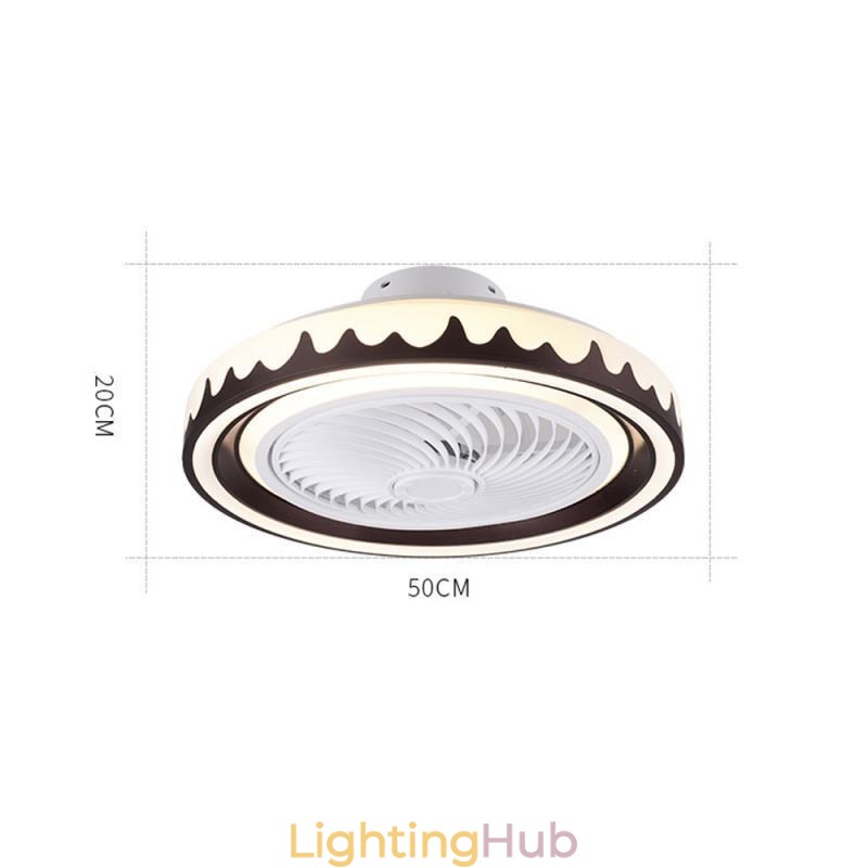 Round Fan Ceiling Light Fixture 3 Speed with Remote Control