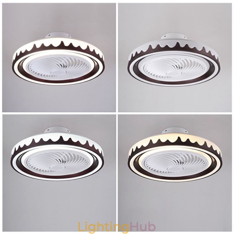 Round Fan Ceiling Light Fixture 3 Speed with Remote Control