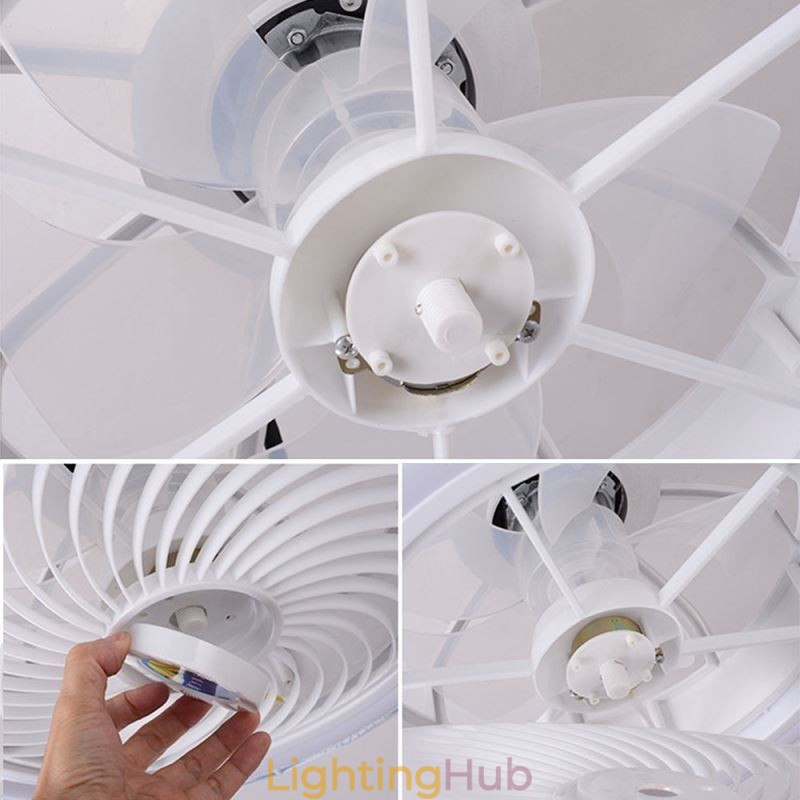 Round Fan Ceiling Light Fixture 3 Speed with Remote Control