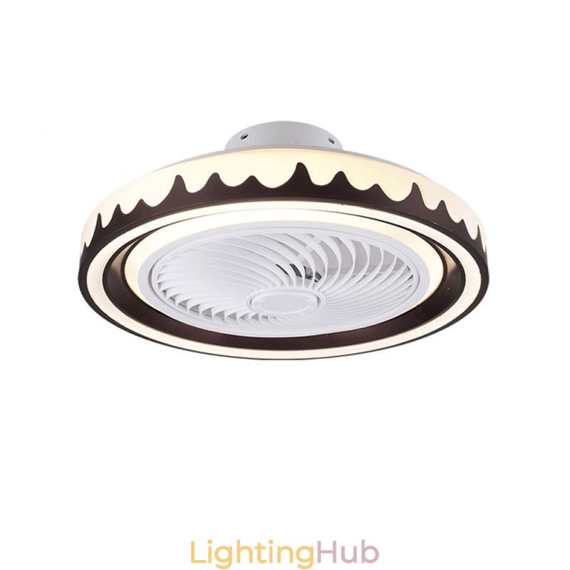 Round Fan Ceiling Light Fixture 3 Speed with Remote Control